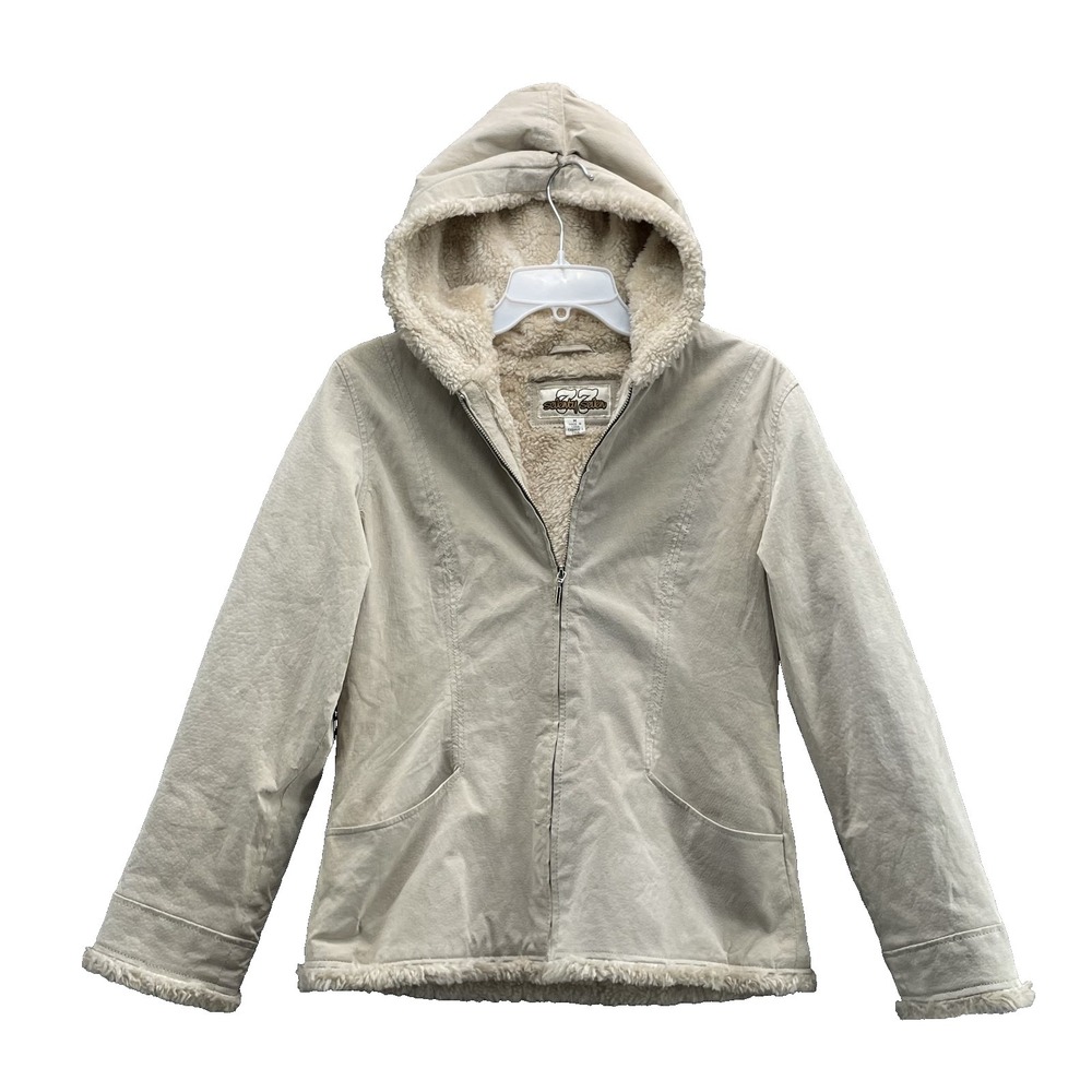 Seventy Seven Suede Leather Jacket Women's Med Sherpa Y2K 70s Corpcore Boho Chic